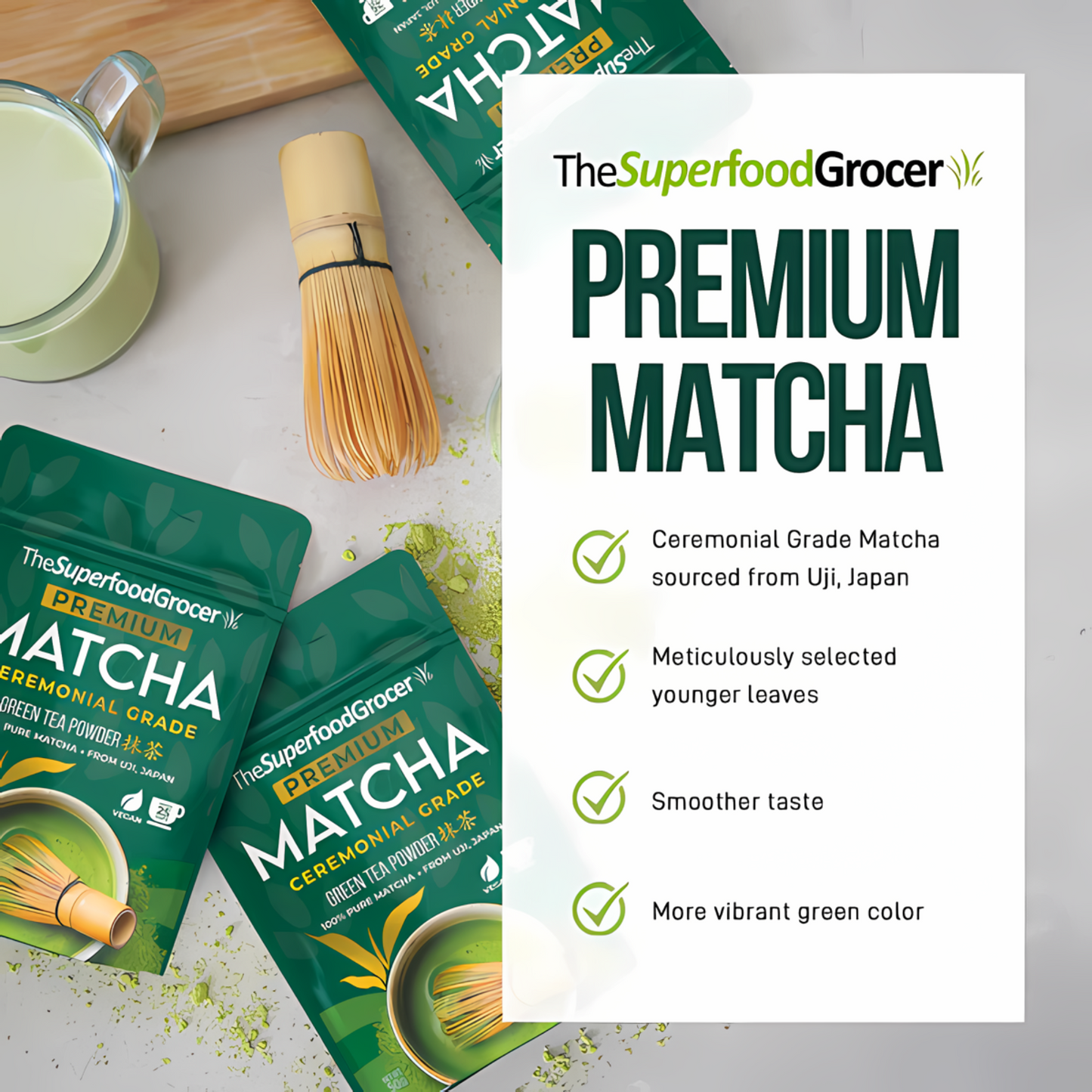 (BUNDLE OF 3) The Superfood Grocer Premium Matcha Ceremonial Grade 30g