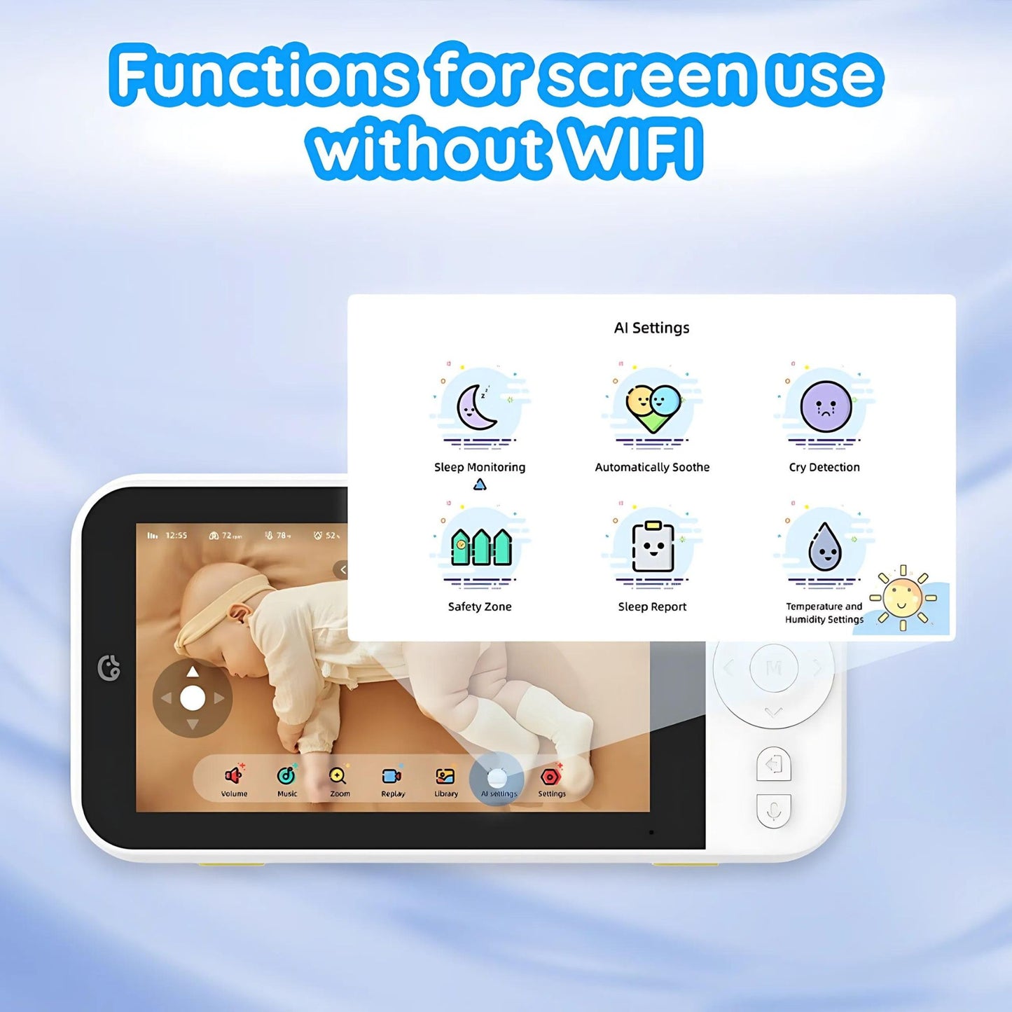 YELLOW | Nizu Ellie Baby Plus | w/ Upgrade Care Screen and Easy to use APP