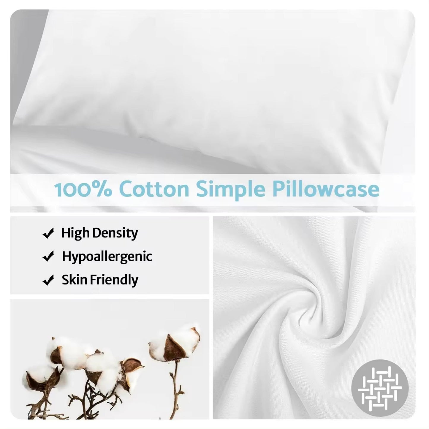 Boodada 100% Cotton Waterproof Pillowcase