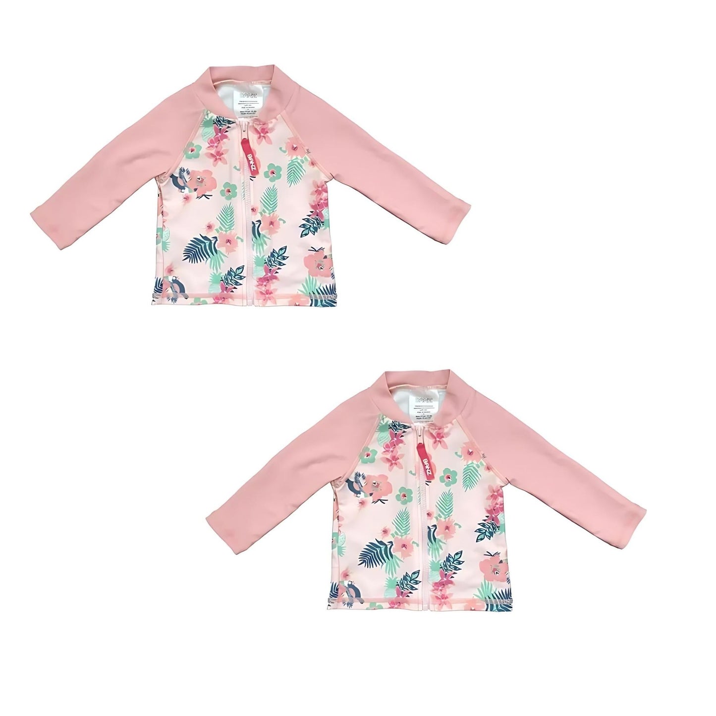 Banz Girls Long Sleeve Rash Top Pink Pansy Size 12