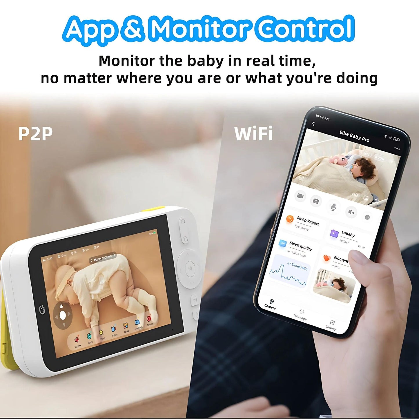 YELLOW | Nizu Ellie Baby Plus | w/ Upgrade Care Screen and Easy to use APP
