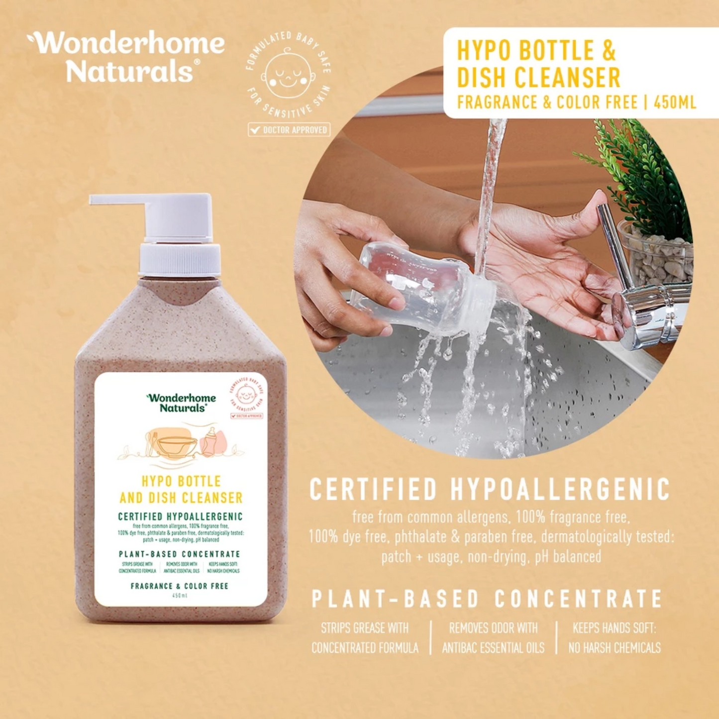 Wonderhome Hypo Bottle and Dish Cleanser 450ML