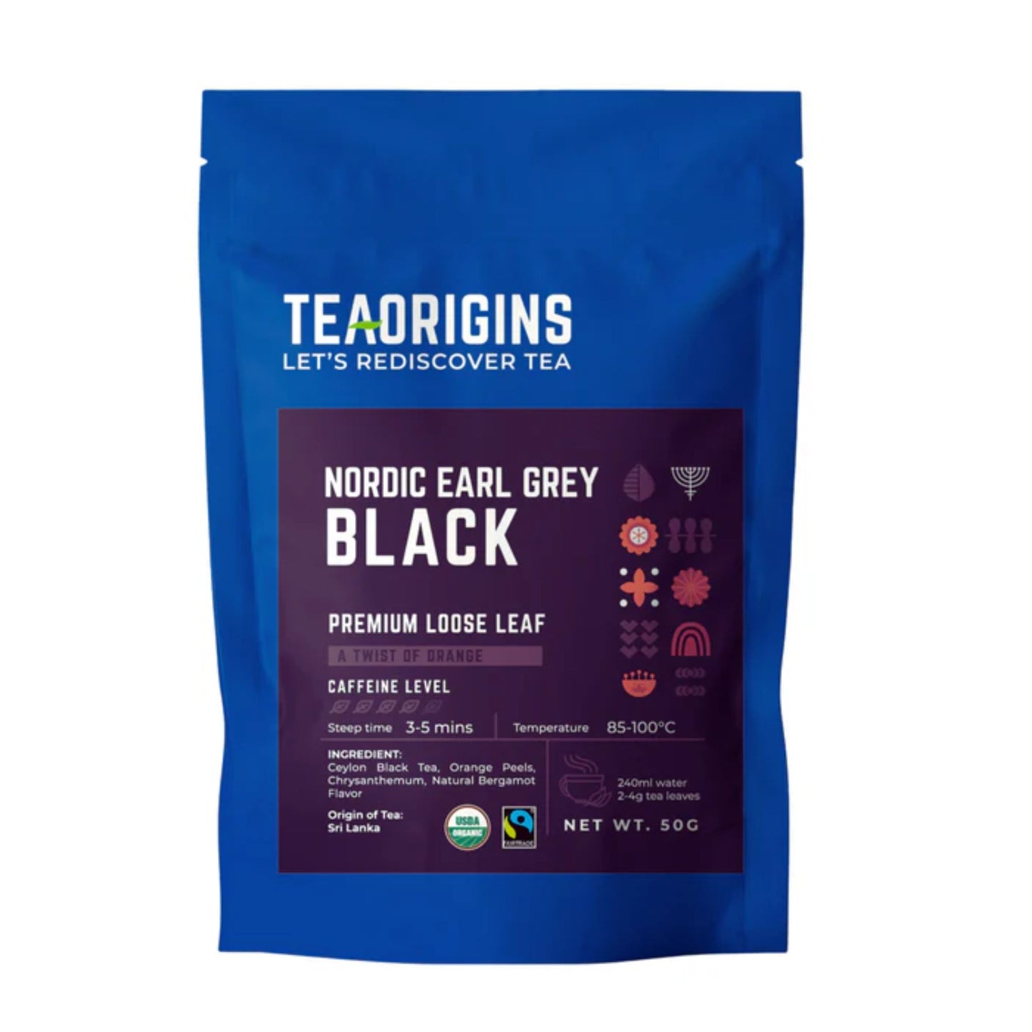 (BUNDLE OF 3) Teaorigins Nordic Earl Grey Black Premium Loose Leaf 50g