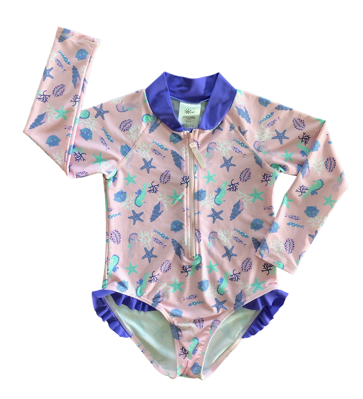 Banz Girls One Piece Long Sleeve Swimsuit