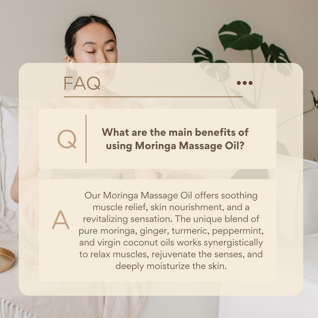 The Daily Farm Moringa Massage Oil 100ml I Provides a calming rejuvenating massage, Soothes sore muscles and promotes relaxation