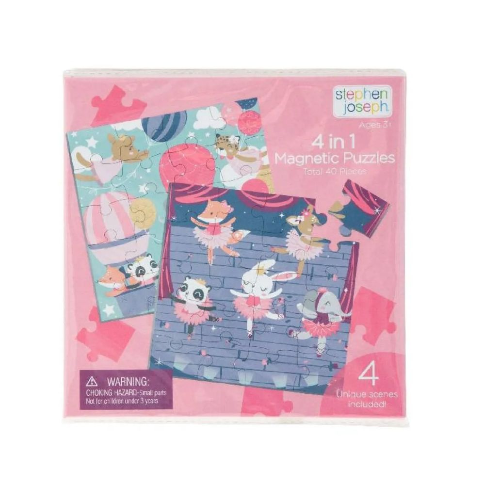 Stephen Joseph 4 in 1 Magnetic Puzzles | 40 Pieces For 3 years Old and Up