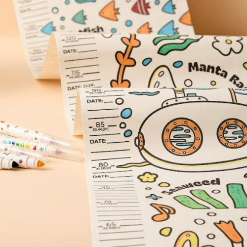 Flower Monaco Height Chart Roll Up Painting