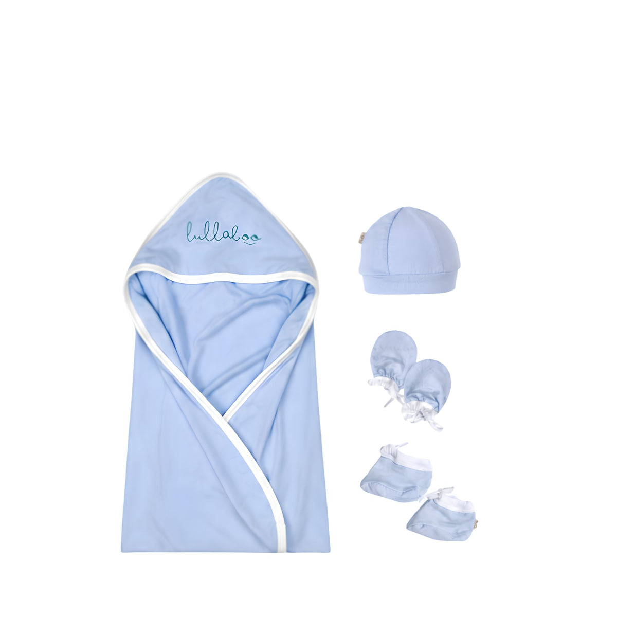 Lullaboo Bamboo Swaddle Set | Swaddle, Hat, Mittens & Shoes FREE SIZE