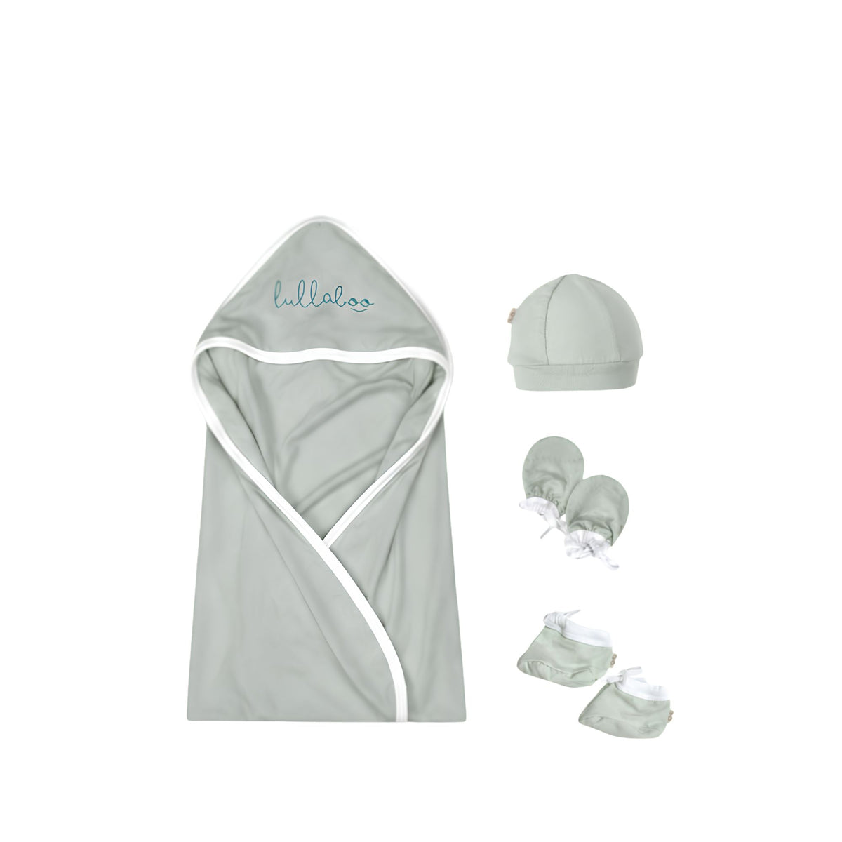 Lullaboo Bamboo Swaddle Set | Swaddle, Hat, Mittens & Shoes FREE SIZE