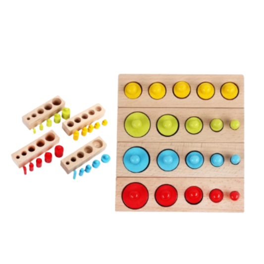 Matmat Lulu Knobbed Color Cylinder Puzzle Wooden Educational Montessori
