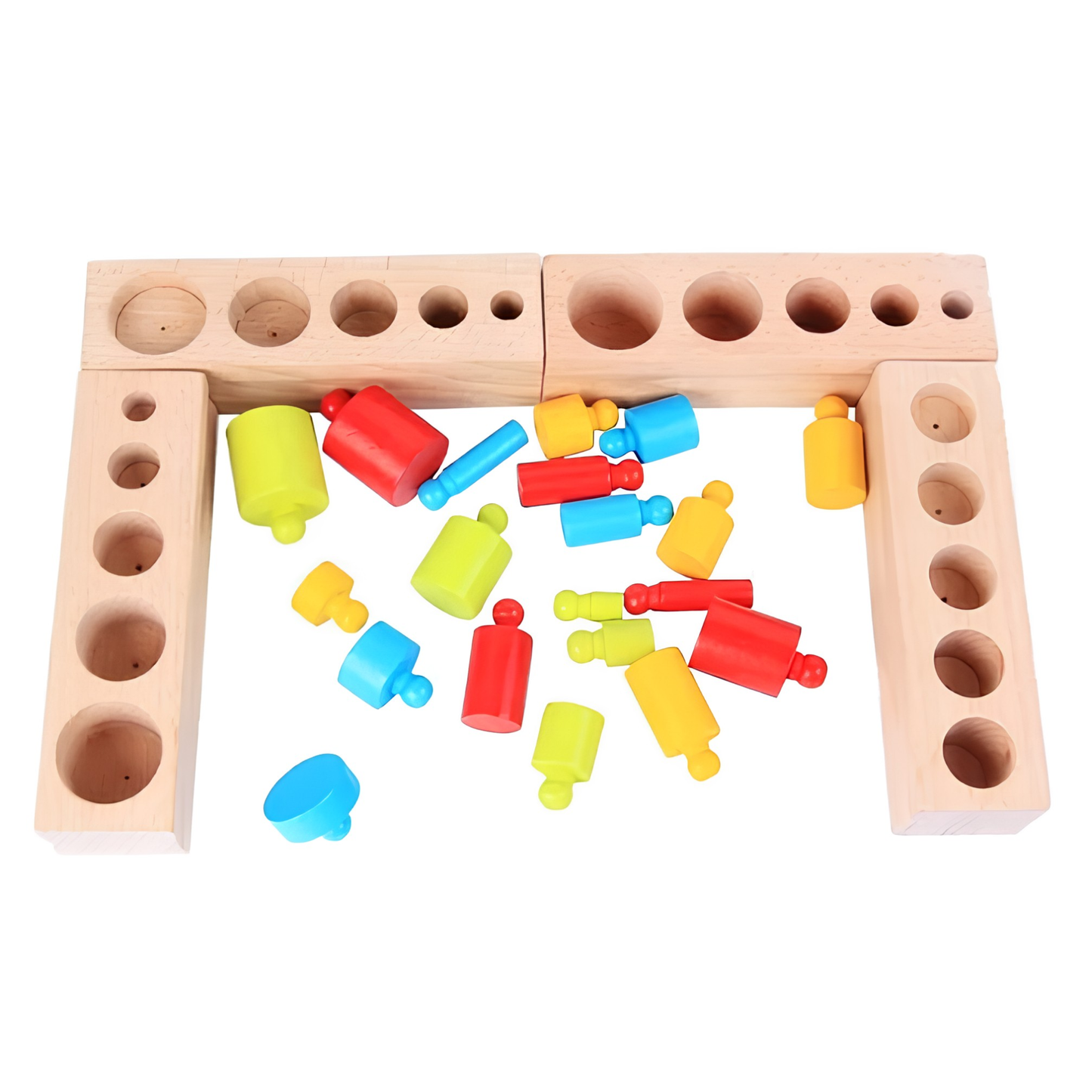 Matmat Lulu Knobbed Color Cylinder Puzzle Wooden Educational Montessori