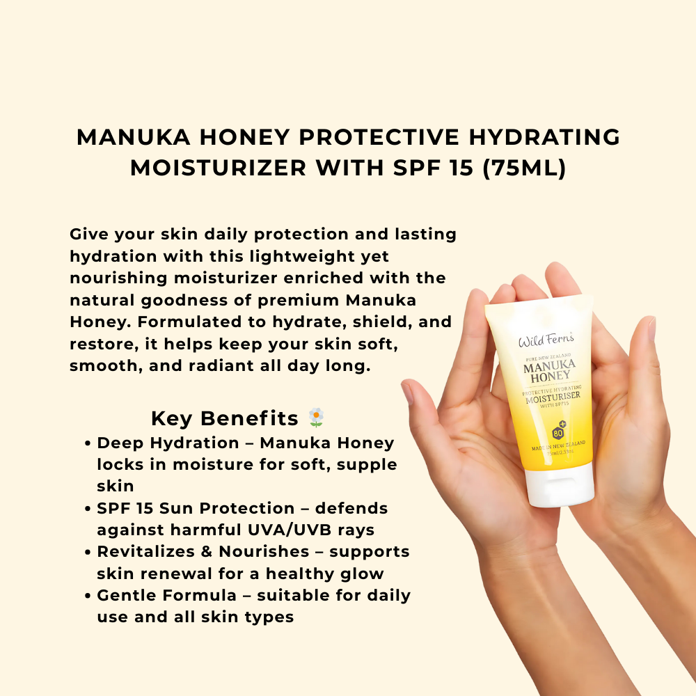 Wild Ferns Manuka Honey Protective Hydrating Moisturizer with SPF 15 (75ml)
