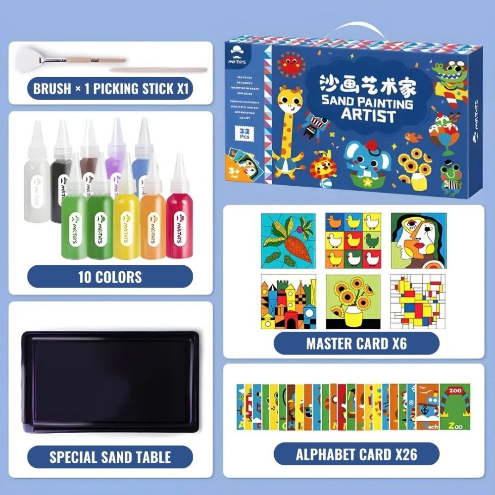 Mr. Toys Sand Painting Artist Kit | Creative DIY Sand Art Set for Kids