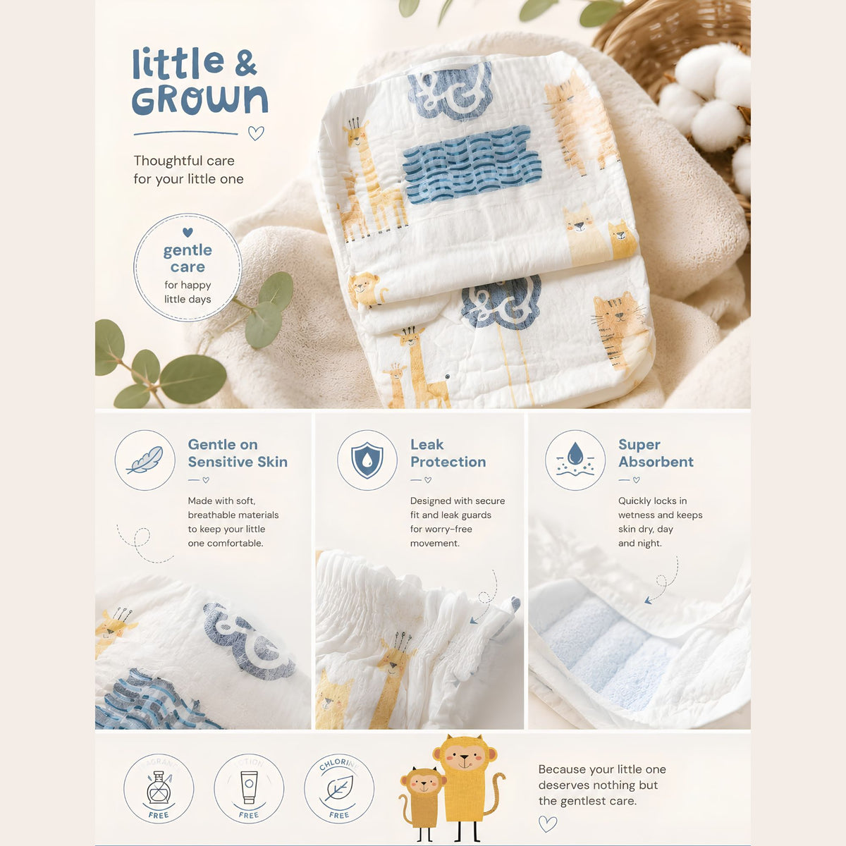 Little & Grown Pull Up Diapers 30's