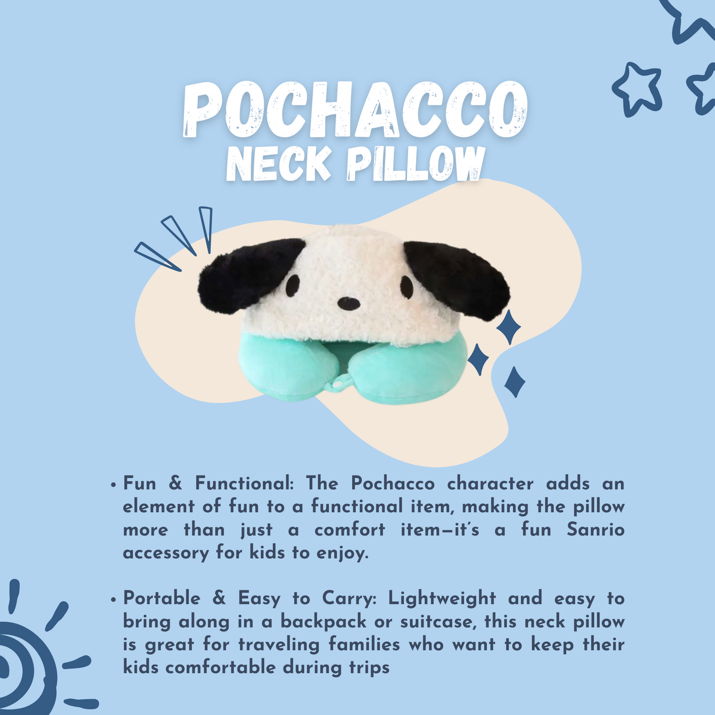 Little Fat Hugs Pochacco Neck Pillow