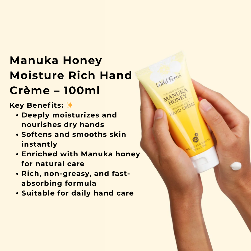 Wild Ferns Manuka Honey Moisture Rich Hand Crème (100ml)