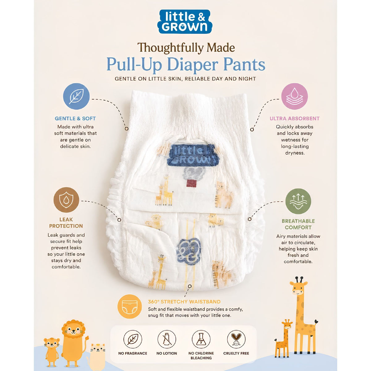 Little & Grown Pull Up Diapers 30's