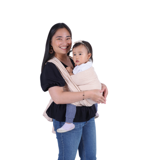 Shadrach Houndstooth Light Brown Premium Handwoven Wrap Baby Carrier