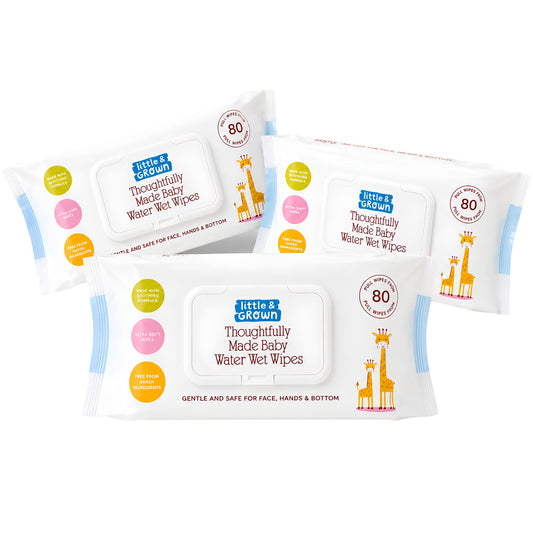(BUNDLE of 3) Little & Grown Baby Water Wipes 80s