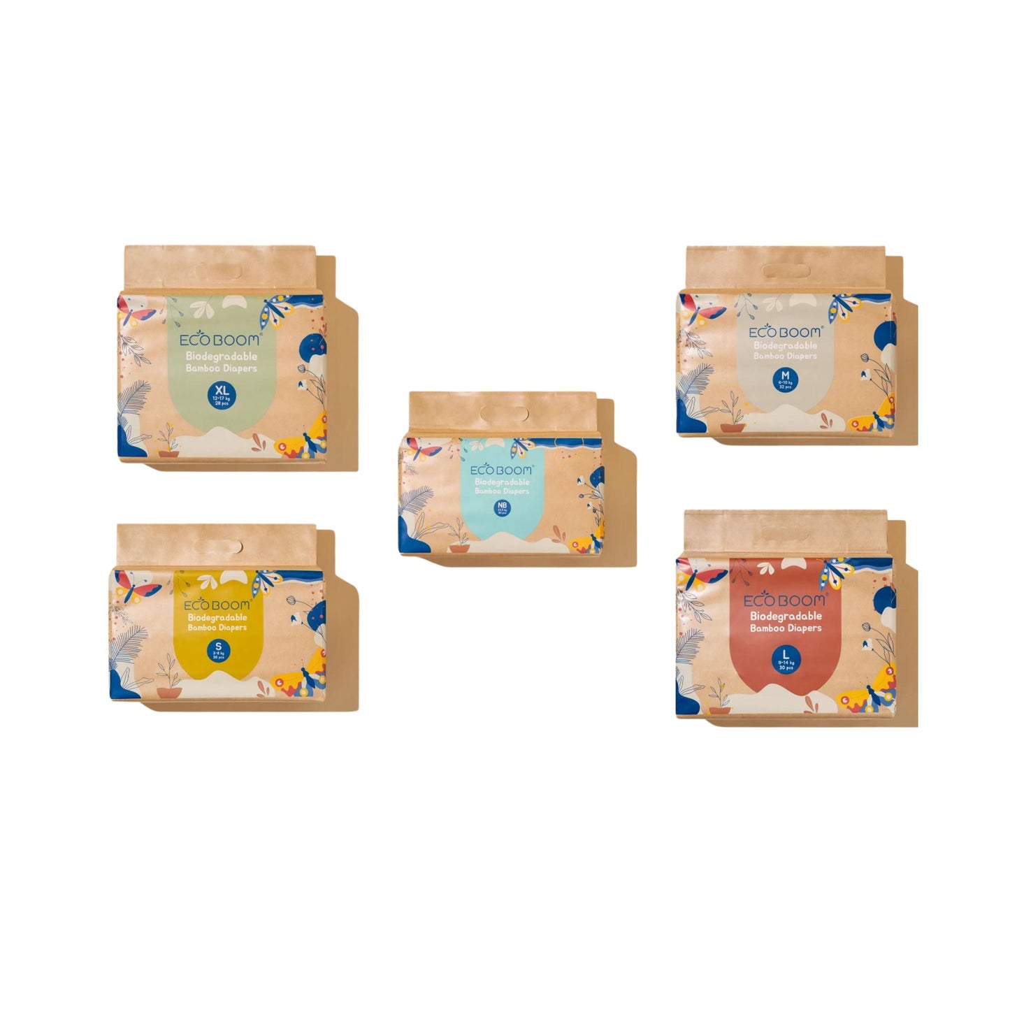 Eco Boom Biodegradable Bamboo Tape Trial Pack Diapers
