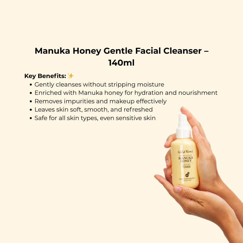 Wild Ferns Manuka Honey Gentle Facial Cleanser (140ml)