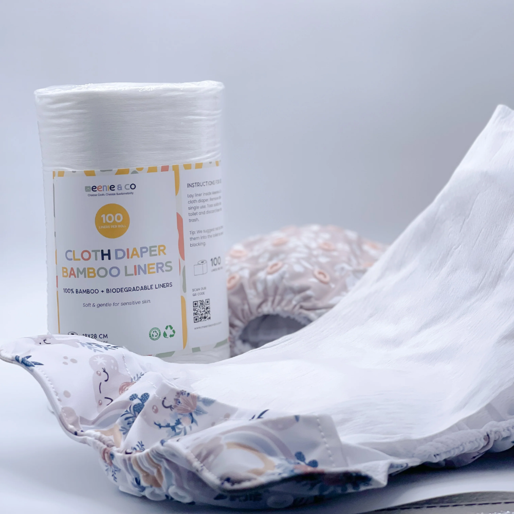 Meenie & Co 100% Plant Based Biodegradable Cloth Diaper Liners