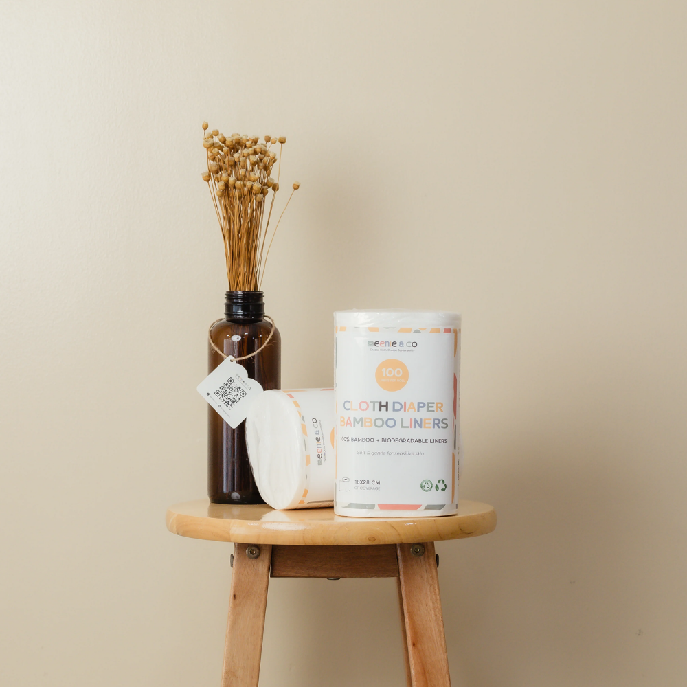 Meenie & Co 100% Plant Based Biodegradable Cloth Diaper Liners