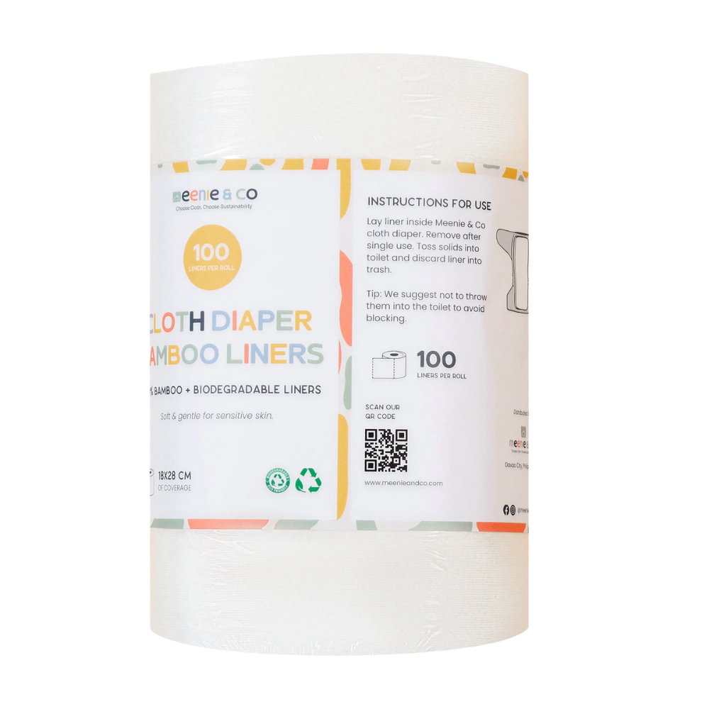 Meenie & Co 100% Plant Based Biodegradable Cloth Diaper Liners