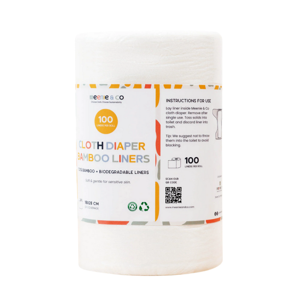 Meenie & Co 100% Plant Based Biodegradable Cloth Diaper Liners