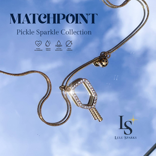 Pickle Sparkle Matchpoint Necklace Pickleball Series 18K PVD Gold