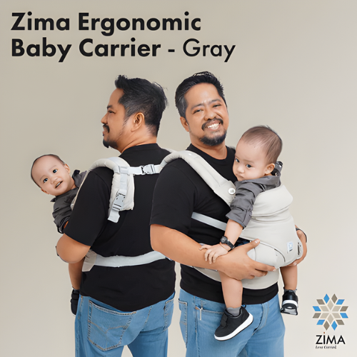 Zima NON-MESH GRAY Ergonomic Baby Carrier Suitable for Newborns - Toddlers (up to 20kg) I Safety-tested, Can be worn up to 45inch Waistline