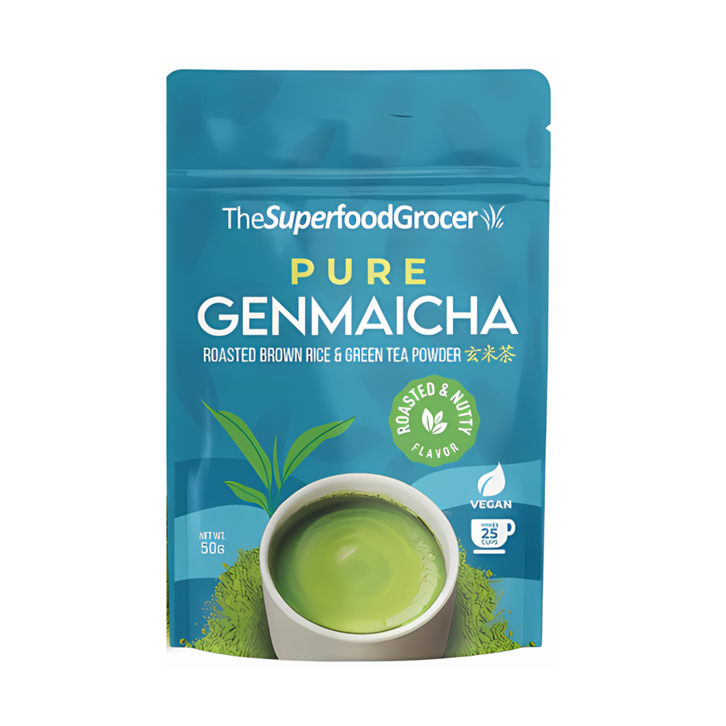 The Superfood Grocer Genmaicha Roasted Popped Rice and Green Tea Powder 50g