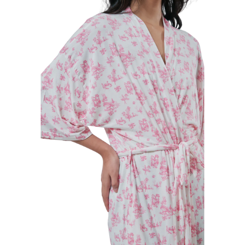 Bamberry Mommy Robe TDJ FLORAL | Made of Softest Luxurious Bamboo Fabric - Hypo-allergenic, soft & antibacterial