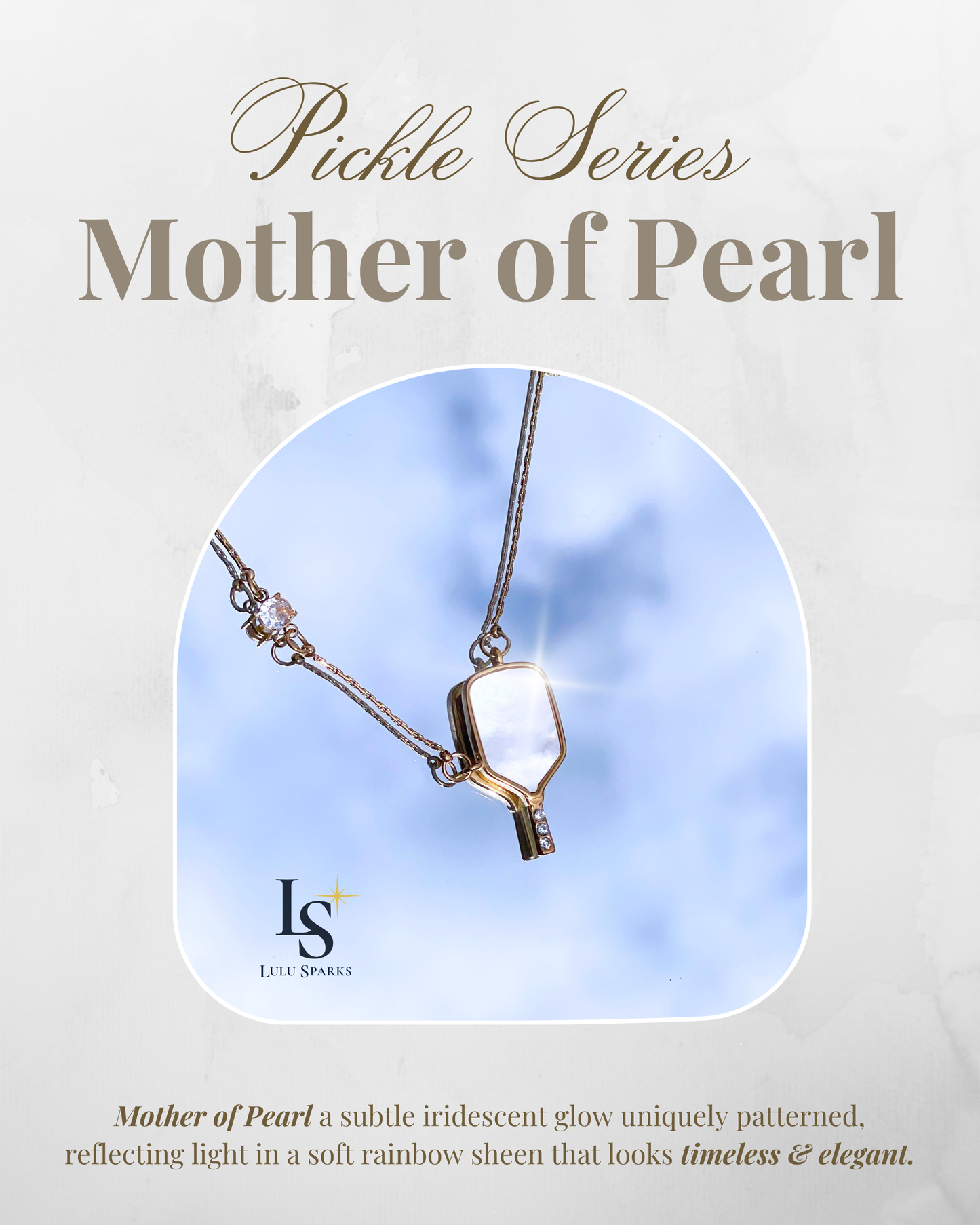 GLOW NECKLACE | Pickleball Design 18K PVD Gold Hypoallergenic Water/Sweat/Tarnish Resistant Jewelry
