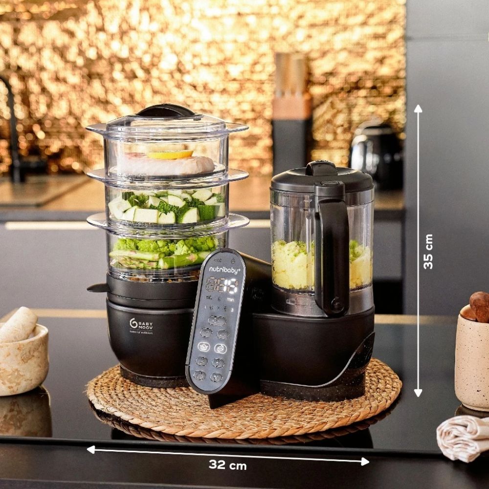 Babymoov Nutribaby+ XL 6-in-1 Baby Food Maker - Black Edition