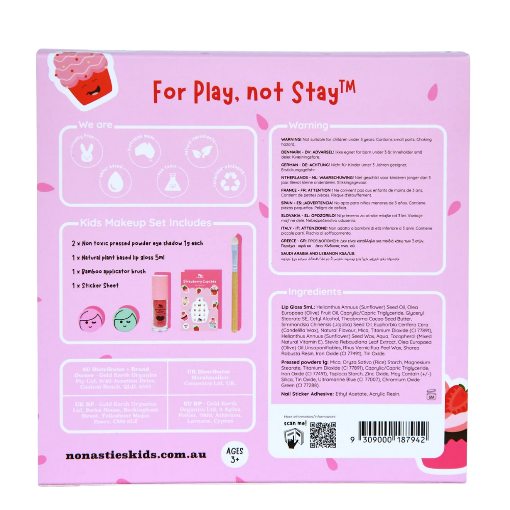 No Nasties Natural Kids Makeup Gift Set I Hypoallergenic, Easy to wash off, Vegan and Cruelty-Free