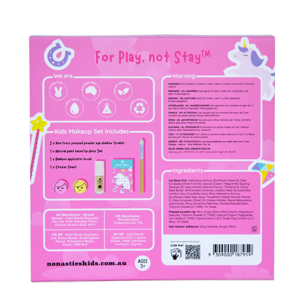 No Nasties Natural Kids Makeup Gift Set I Hypoallergenic, Easy to wash off, Vegan and Cruelty-Free