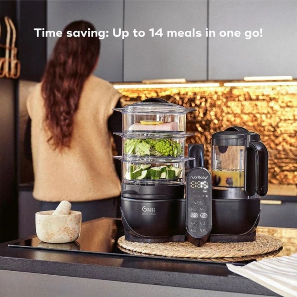 Babymoov Nutribaby+ XL 6-in-1 Baby Food Maker - Black Edition