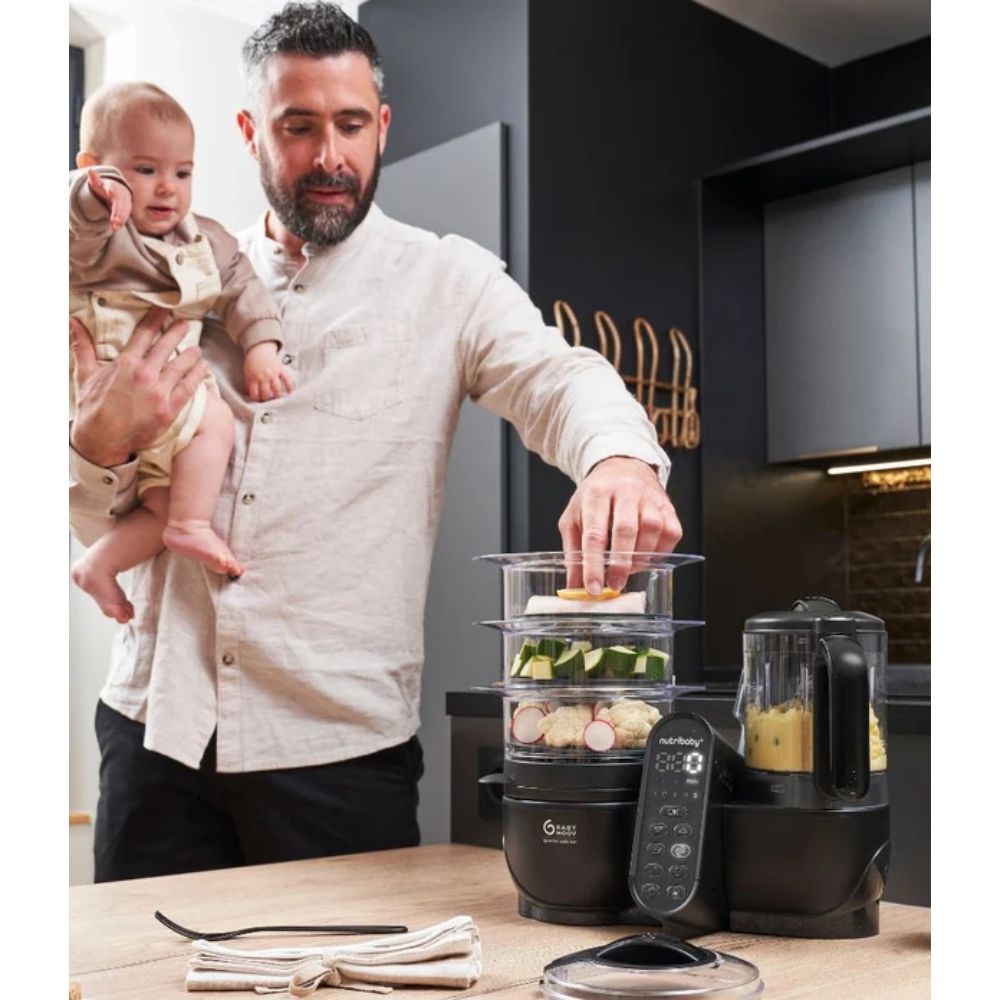 Babymoov Nutribaby+ XL 6-in-1 Baby Food Maker - Black Edition
