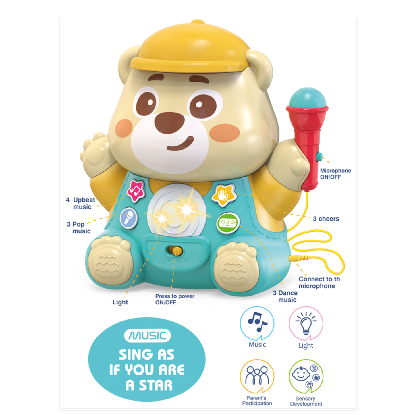 Little Fat Hugs Karaoke Bear Microphone