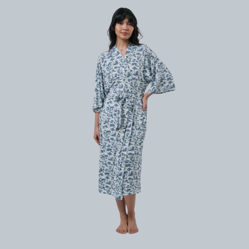 Bamberry Mommy Robe TDJ FLORAL | Made of Softest Luxurious Bamboo Fabric - Hypo-allergenic, soft & antibacterial