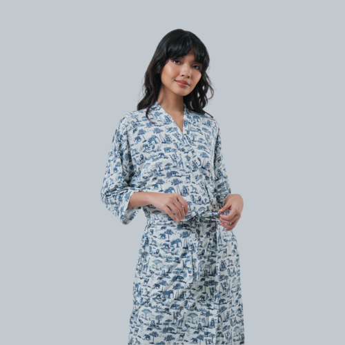Bamberry Mommy Robe TDJ FLORAL | Made of Softest Luxurious Bamboo Fabric - Hypo-allergenic, soft & antibacterial