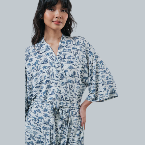 Bamberry Mommy Robe TDJ FLORAL | Made of Softest Luxurious Bamboo Fabric - Hypo-allergenic, soft & antibacterial