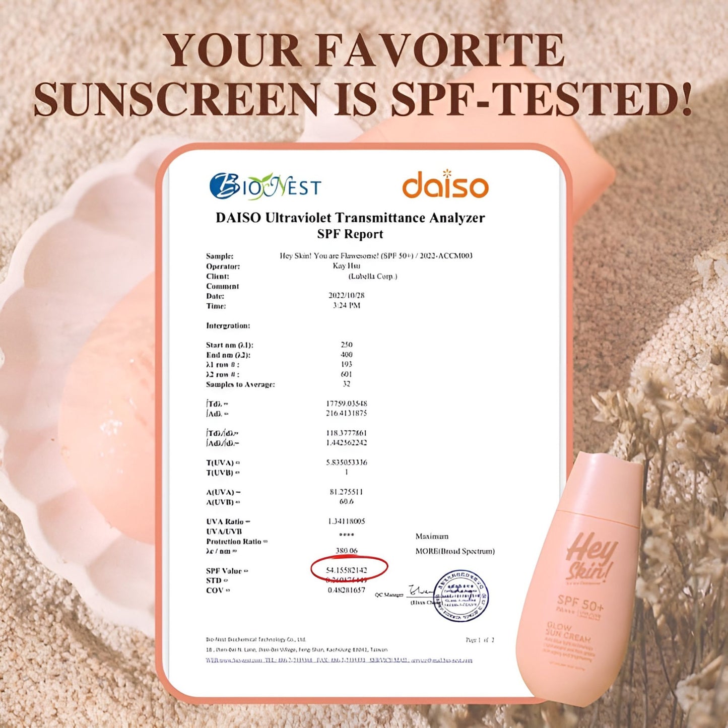 Hey Skin Glow Sun Cream SPF 50+ PA+++ UVA/UVB protection