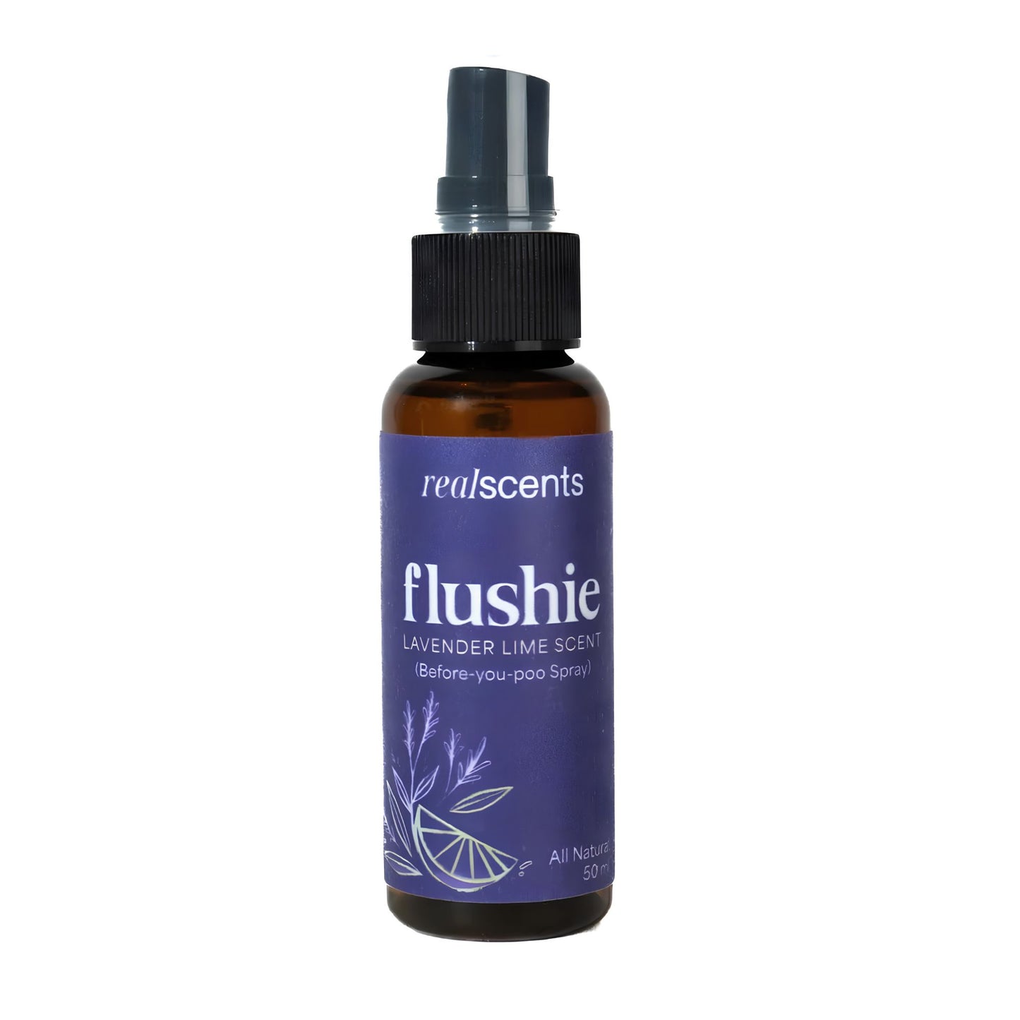 Real Scents Lavender Lime Flushie Toilet Spray 50ml