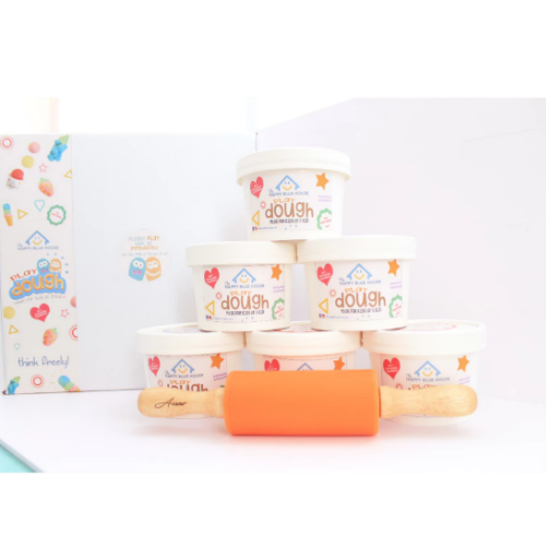 The Happy Blue House Playdough with Non-Stick Rolling Pin | Set of 6