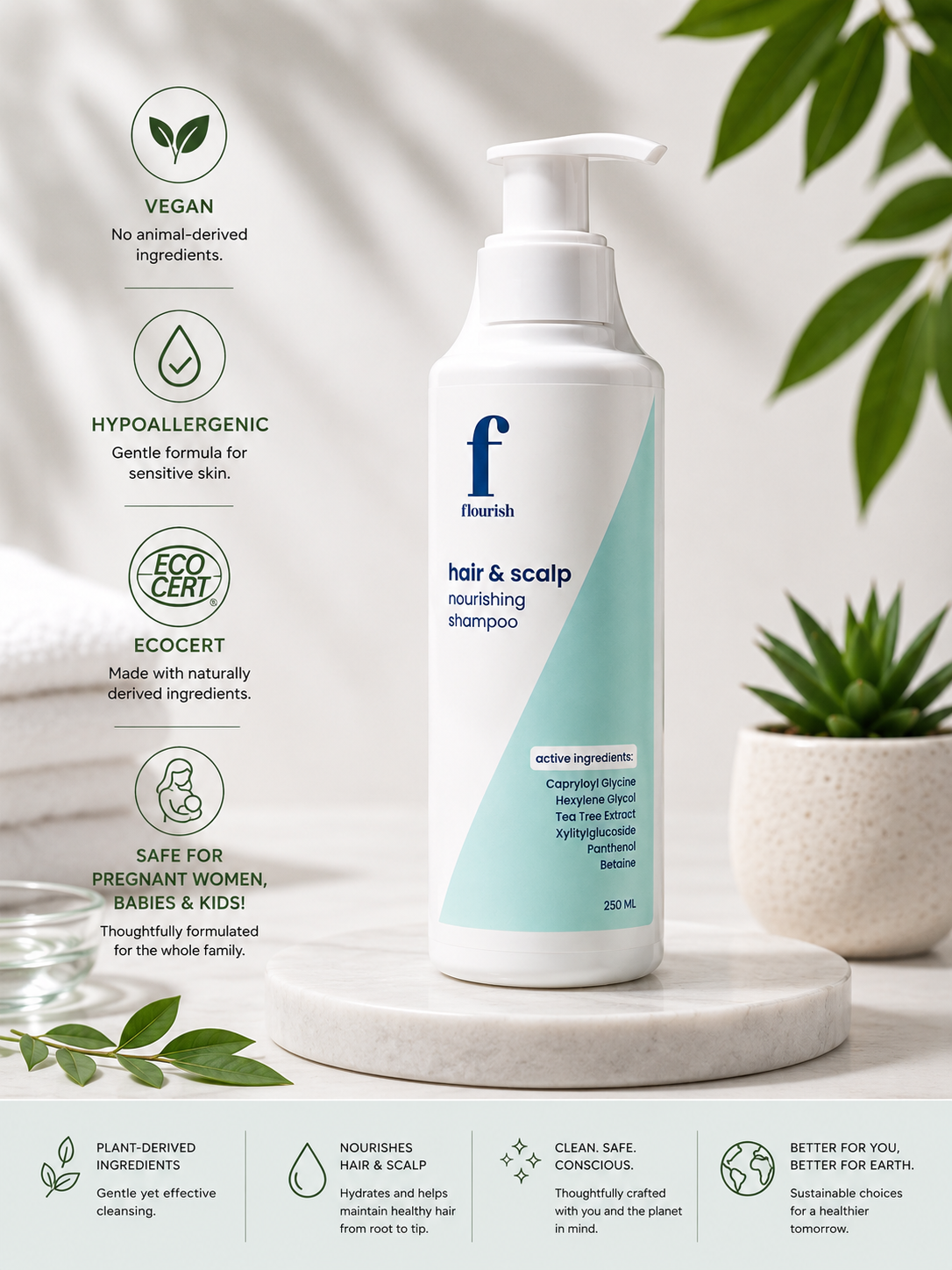 Flourish Hair & Scalp Nourishing Shampoo 250ml