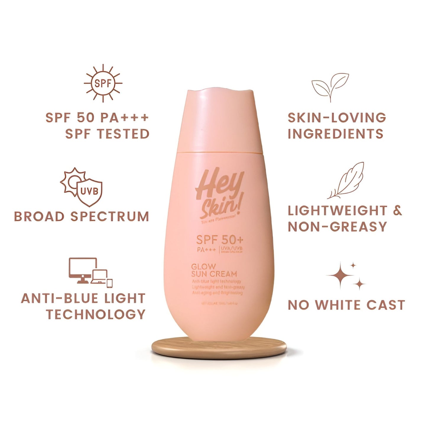 Hey Skin Glow Sun Cream SPF 50+ PA+++ UVA/UVB protection
