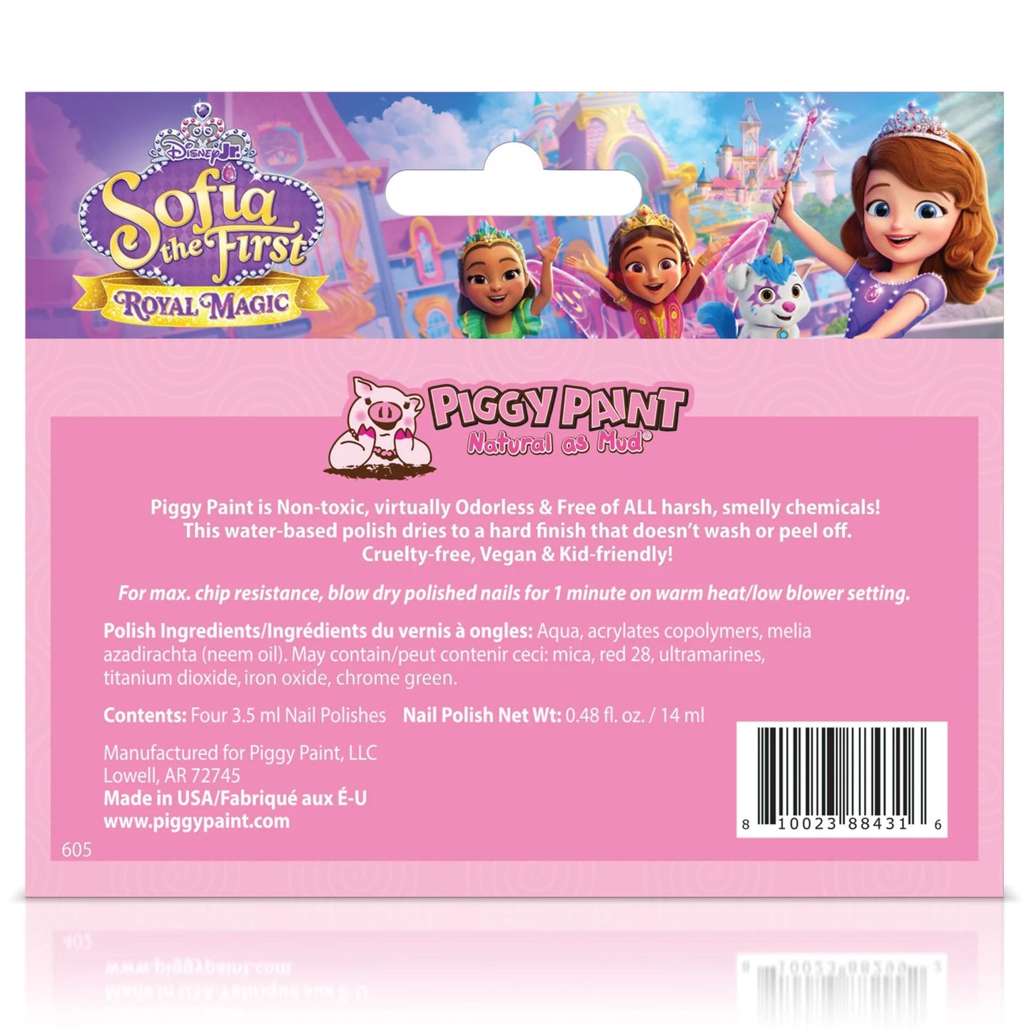 Piggy Paint Sofia the First 4-Polish Box Set - Kids Non-toxic Nail Polish