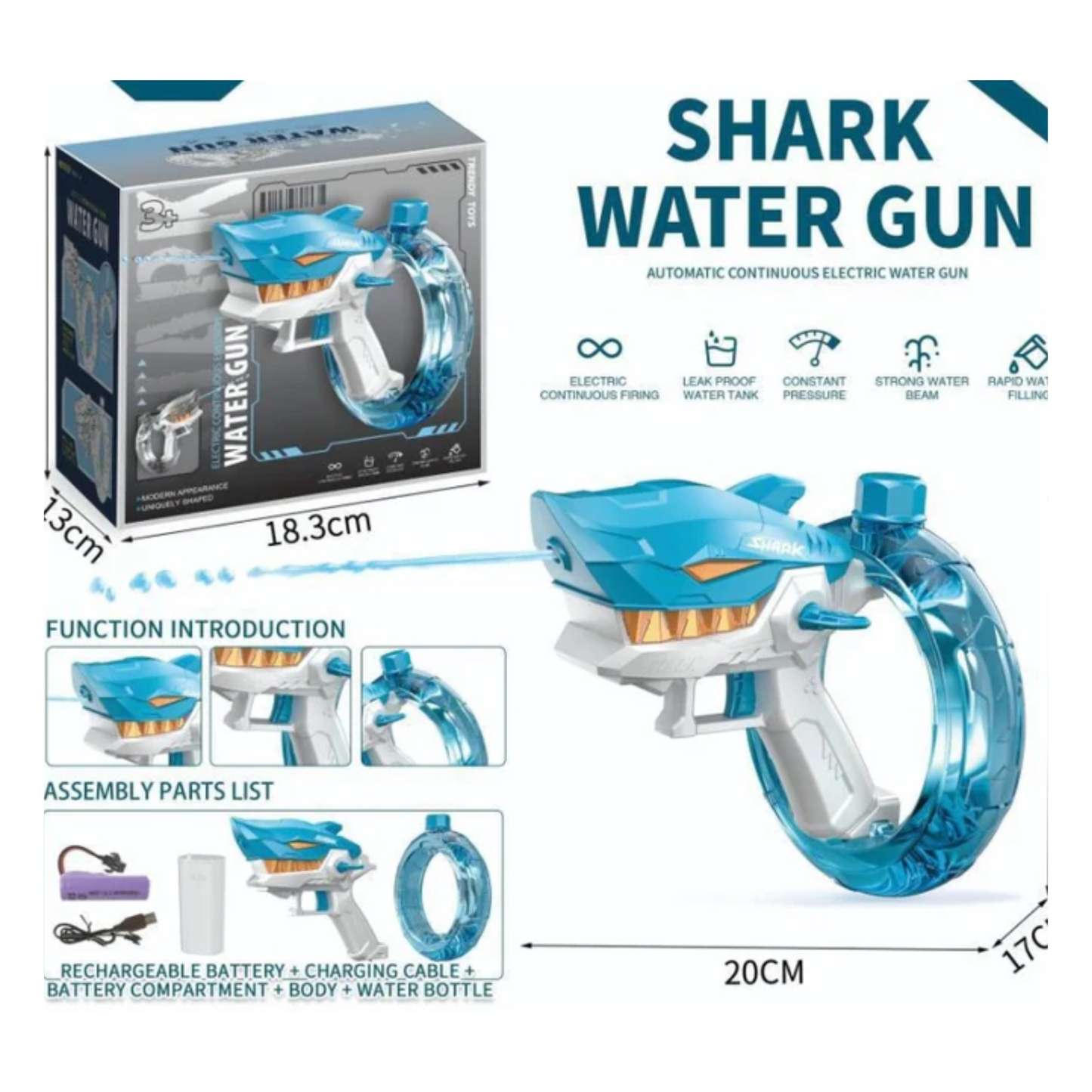Little Fat Hugs Shark Water Gun